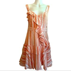 MAGGY LONDON ruffle striped SUN DRESS 6